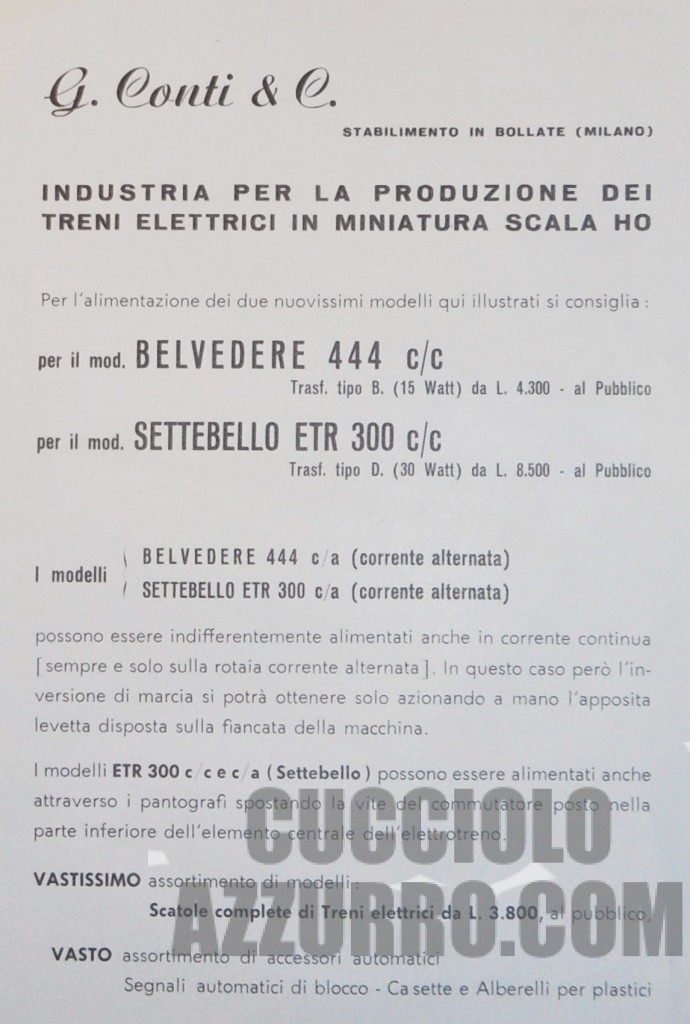 Retro volantino Settebello Belvedere